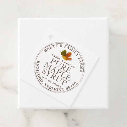 Traditionelle Ahornsirup-Etiketten-Kraft oder Weiß Geschenkanhänger (Beispiel)