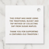 Traditionelle Ahornsirup farbenfrohe Leaf-Markieru Geschenkanhänger (Rückseite)