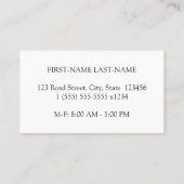 Traditionelle, altmodische Visitenkarte (Rückseite)