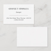 Traditionelle, altmodische Visitenkarte (Vorne/Hinten)