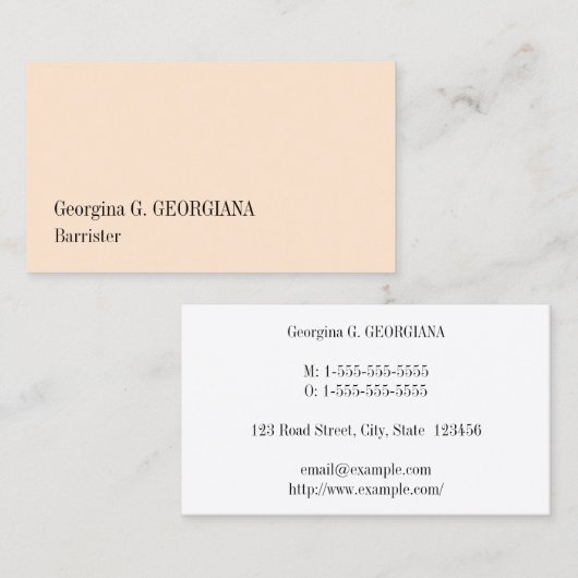 Traditionelle, altmodische Visitenkarte (Vorne/Hinten)