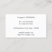 Traditionelle, altmodische Visitenkarte (Rückseite)