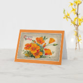 Traditionelle, altmodische Weihnachtskarte Karte (Gelbe Blume)