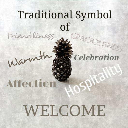 Traditionelle Ananas Willkommen Grau Fliese