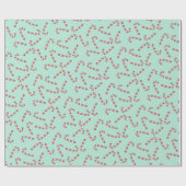 Traditionelle Aqua Candy Cane Weihnachten Geschenkpapier (Flach)