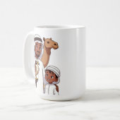 Traditionelle arabische Falkenjagd Kaffeetasse (Vorderseite Links)