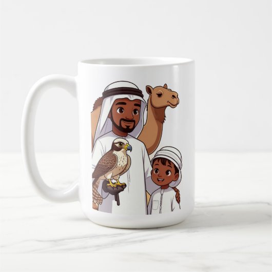 Traditionelle arabische Falkenjagd Kaffeetasse (Links)