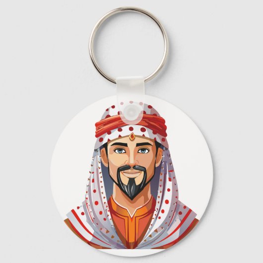 Traditionelle arabische oder muslimische Mütze Schlüsselanhänger (Vorderseite)