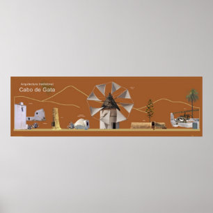 Traditionelle Architektur im Ende von Gata Poster