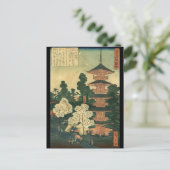 Traditionelle Architektur Ukiyo-e Japanischer Temp Postkarte (Stehend Vorderseite)