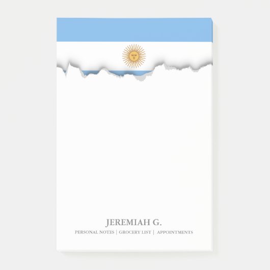 Traditionelle Argentinien-Flagge Post-it Klebezettel (Vorderseite)