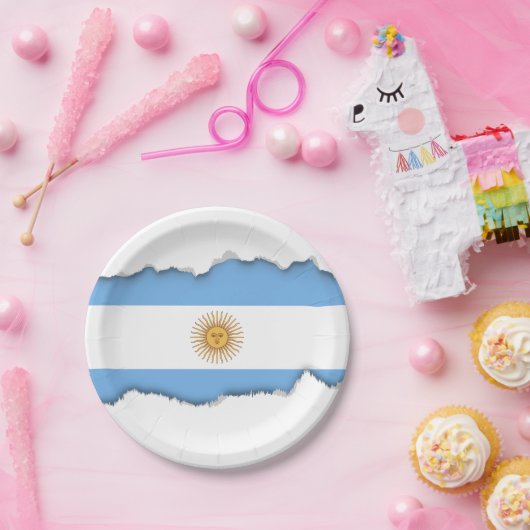 Traditionelle argentinische Flagge Pappteller (Party)