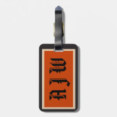 Traditionelle Art der Monogramm-Initialen Gepäckanhänger (Rückseite vertikal)