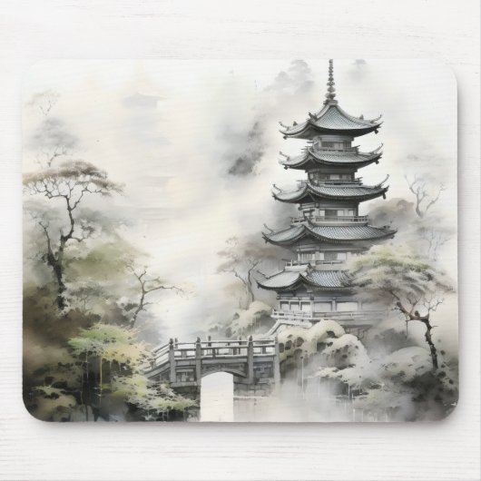 Traditionelle asiatische Gartenmalerei Mousepad (Vorne)