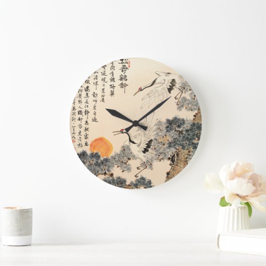 Traditionelle asiatische Malerei: klassische Kunst Große Wanduhr (Zuhause)