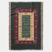 Traditionelle Balkan Floral Rug Decke (Vorderseite Vertikal)