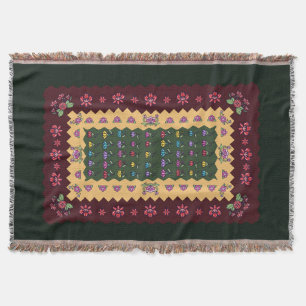 Traditionelle Balkan Floral Rug Decke