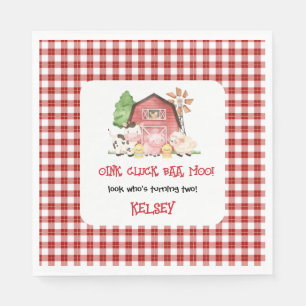 Traditionelle Bauernhof-Themen-Geburtstags-Papierp Serviette