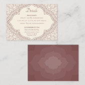Traditionelle Beige Mehndi Indian Hindu Wedding Begleitkarte (Vorne/Hinten)