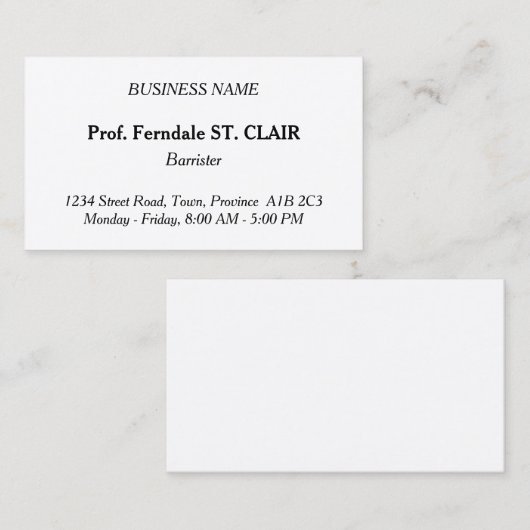 Traditionelle Berufliche Anwaltskarte Visitenkarte (Vorne/Hinten)