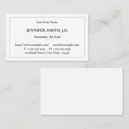 Traditionelle, Berufliche Anwaltskarte Visitenkarte (Vorne/Hinten)
