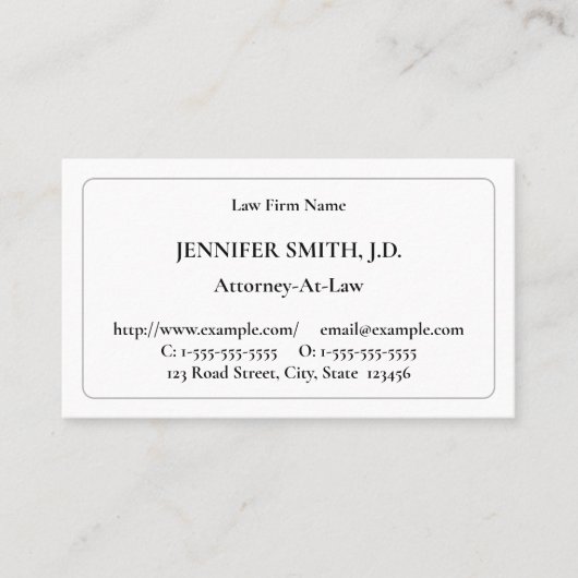 Traditionelle, Berufliche Anwaltskarte Visitenkarte (Vorderseite)