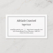 Traditionelle, Berufliche Visitenkarte (Vorderseite)