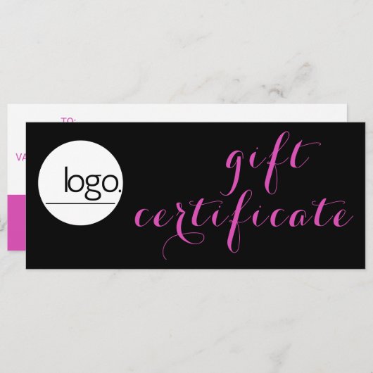 TRADITIONELLE BLACK PINK BUSINESS LOGO GIFT BESCHE (Vorne/Hinten)