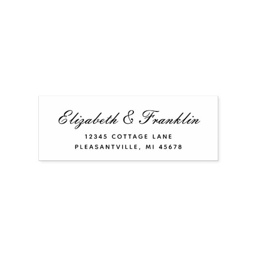 Traditionelle Black Script-Hochzeitsskripte-Rückse Permastempel (Design)