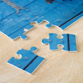 Traditionelle blaue Holztür in TunesienFoto Puzzle (Seite)