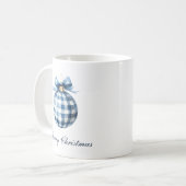 Traditionelle blaue Ornamente Weihnachten Kaffeetasse (Vorderseite Links)
