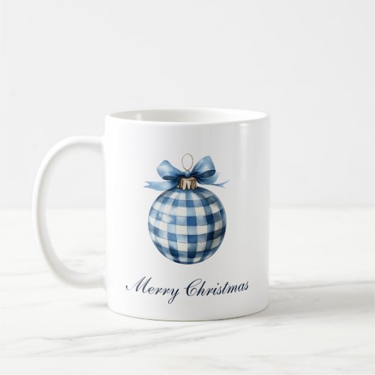 Traditionelle blaue Ornamente Weihnachten Kaffeetasse (Links)