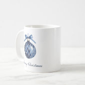 Traditionelle blaue Ornamente Weihnachten Kaffeetasse (Vorderseite Links)