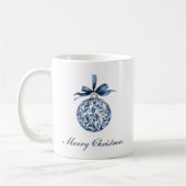 Traditionelle blaue Ornamente Weihnachten Kaffeetasse (Links)