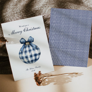 Traditionelle Blue Ornament Weihnachtskarte Feiertagskarte