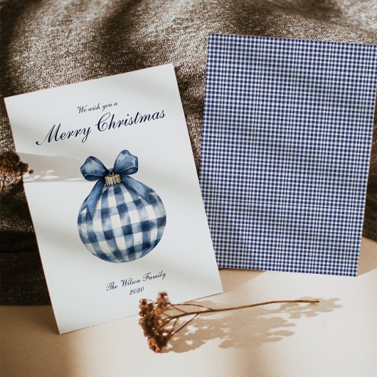 Traditionelle Blue Ornament Weihnachtskarte Feiertagskarte