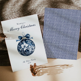 Traditionelle Blue Ornament Weihnachtskarte Feiertagskarte