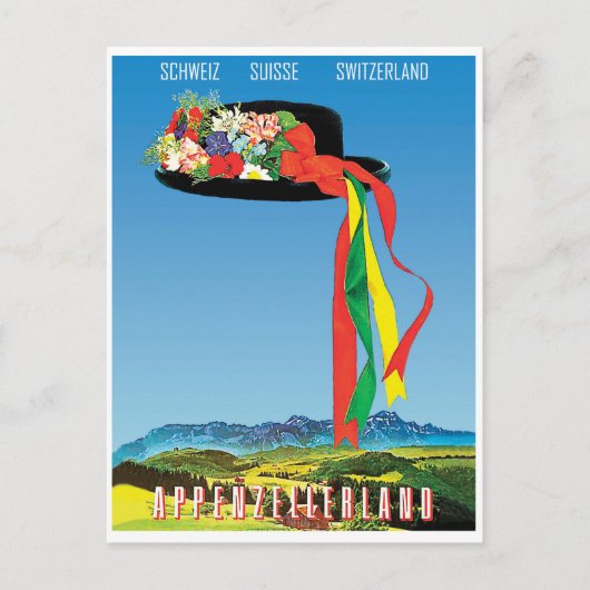 Traditionelle Blume im Appenzellerland Postkarte (Vorderseite)