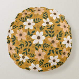 Traditionelle Blume: Muster ohne Muster Rundes Kissen