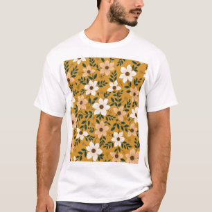 Traditionelle Blumen: Nahtloses Muster T-Shirt