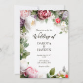Traditionelle Blumenromantik, maßgeschneiderte Hoc Einladung (Vorderseite)