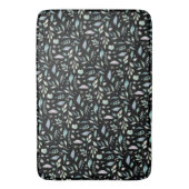 Traditionelle botanische Leaf-Muster Blues auf sch Badematte (Vorderseite Vertikal)