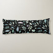 Traditionelle botanische Leaf-Muster Blues auf sch Seitenschläferkissen (Rückseite)