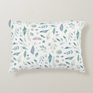 Traditionelle botanische Leaf-Muster Blues auf Wei Dekokissen
