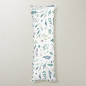 Traditionelle botanische Leaf-Muster Blues auf Wei Seitenschläferkissen (Rückseite (Vertikal))