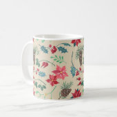 Traditionelle botanische Weihnachten (beige) Kaffeetasse (Vorderseite Links)