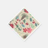 Traditionelle botanische Weihnachten (beige) Serviette (Ecke)