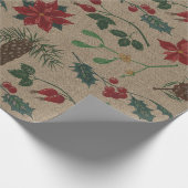 Traditionelle botanische Weihnachten Geschenkpapier (Ecke)