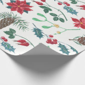 Traditionelle botanische Weihnachten Geschenkpapier (Ecke)