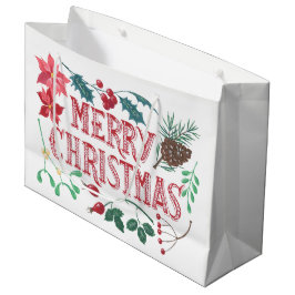 Traditionelle botanische Weihnachten Große Geschenktüte